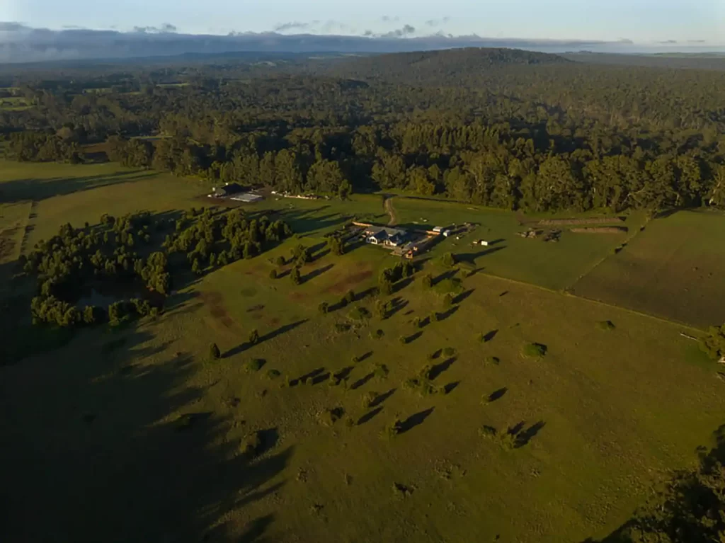 Real estate drone photo of a rural property