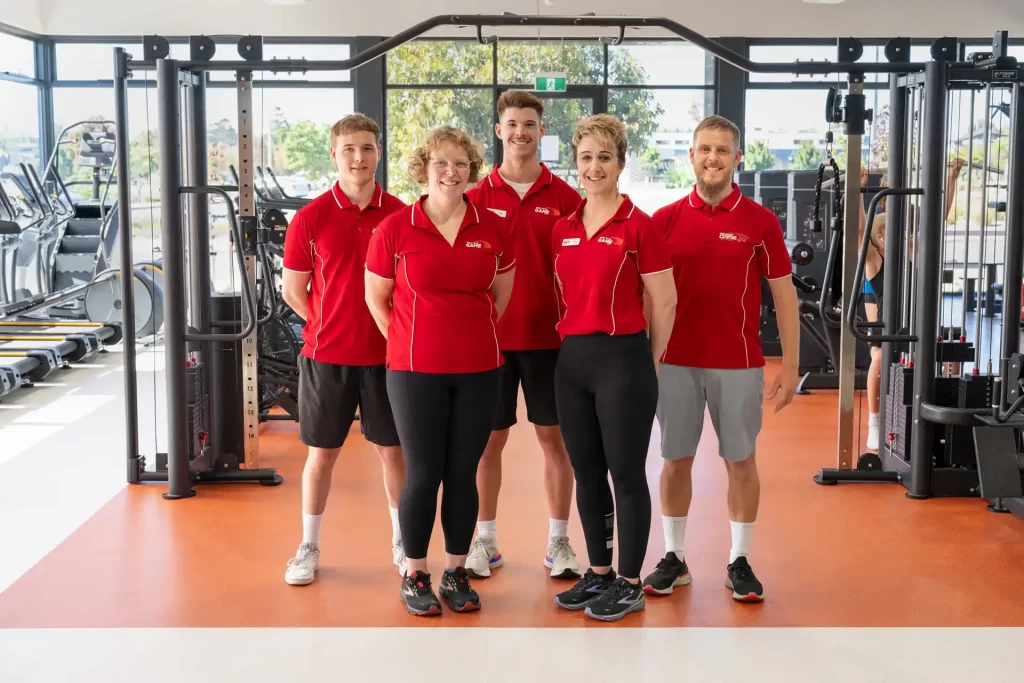 Corporate photograph of a business' staff in their gym