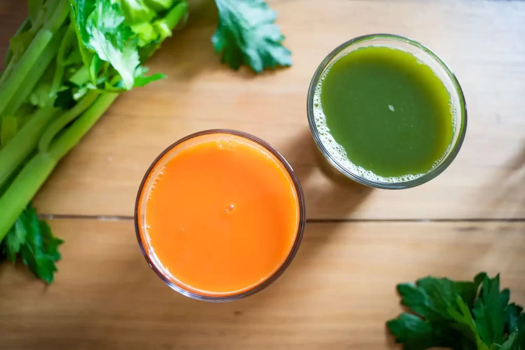 Product photo of two glasses of juice